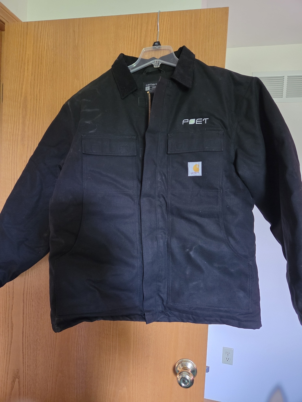 Carhartt Black Men's Insulated Work Jacket with POET Embroidery